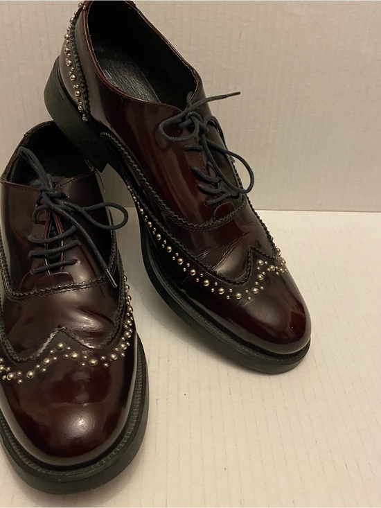 Boemos Shoes - Boemos Woman’s Brown/Berry Embellishment WingTip Lace Up Italian Oxford Shoes.